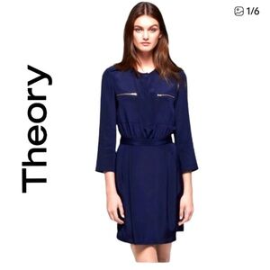 Theory Women's Long Sleeve Navy Dress